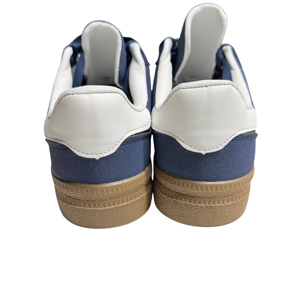Navy Blue Low-Top Gum Sole Old School Sneakers - Picture 3 of 6